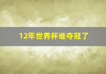 12年世界杯谁夺冠了