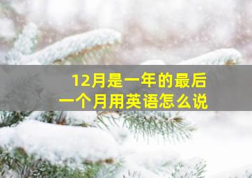 12月是一年的最后一个月用英语怎么说