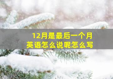 12月是最后一个月英语怎么说呢怎么写