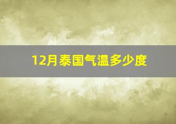 12月泰国气温多少度