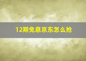 12期免息京东怎么抢