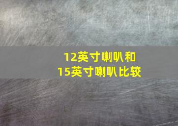 12英寸喇叭和15英寸喇叭比较