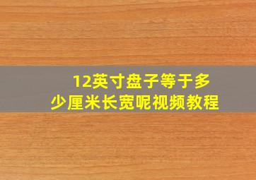 12英寸盘子等于多少厘米长宽呢视频教程