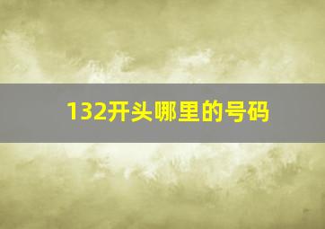 132开头哪里的号码