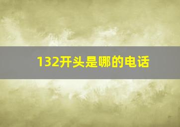 132开头是哪的电话