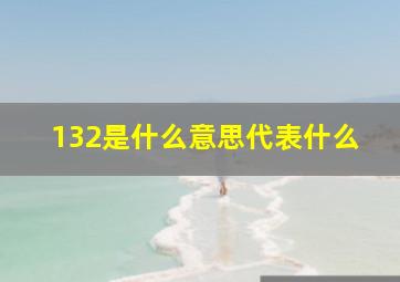 132是什么意思代表什么