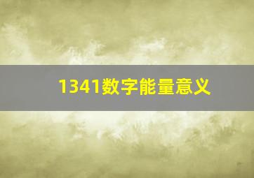 1341数字能量意义