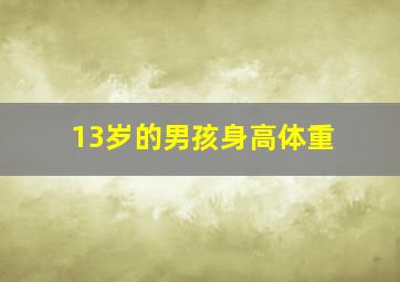 13岁的男孩身高体重