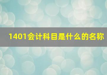 1401会计科目是什么的名称