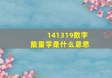 141319数字能量学是什么意思