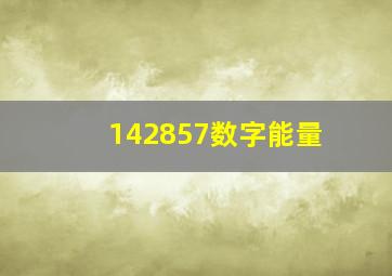 142857数字能量