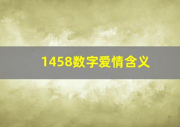 1458数字爱情含义