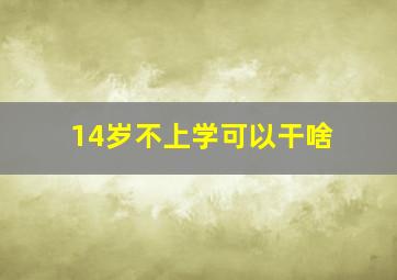 14岁不上学可以干啥