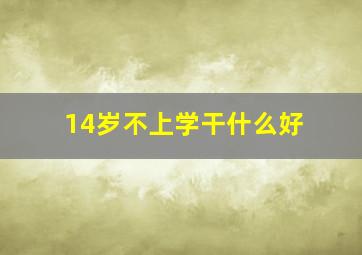 14岁不上学干什么好