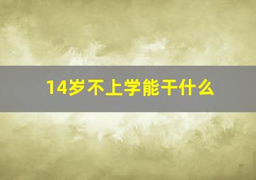 14岁不上学能干什么