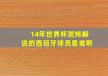 14年世界杯贺炜解说的西班牙球员是谁啊