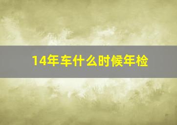 14年车什么时候年检