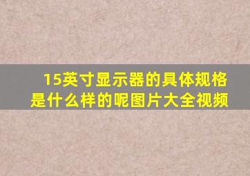 15英寸显示器的具体规格是什么样的呢图片大全视频