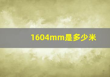 1604mm是多少米