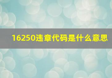 16250违章代码是什么意思