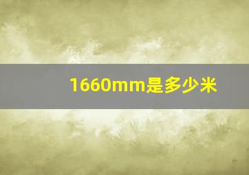 1660mm是多少米