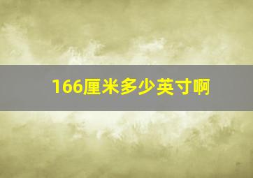 166厘米多少英寸啊