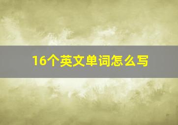 16个英文单词怎么写