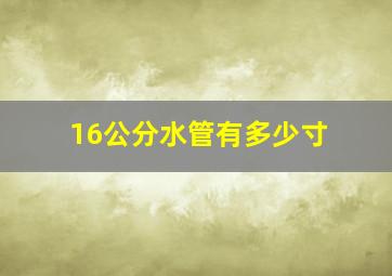 16公分水管有多少寸