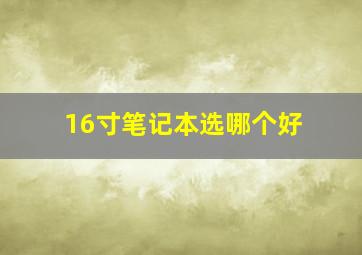 16寸笔记本选哪个好