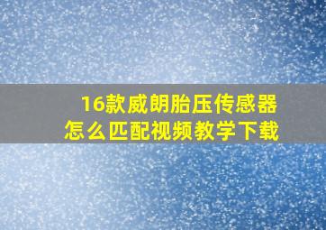 16款威朗胎压传感器怎么匹配视频教学下载