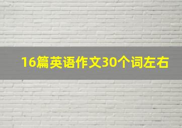 16篇英语作文30个词左右