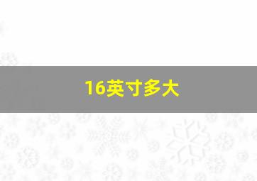 16英寸多大