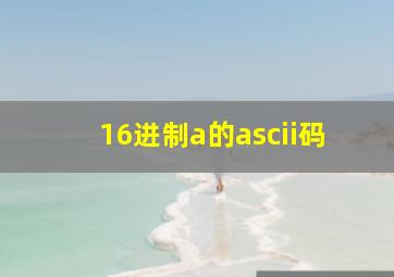 16进制a的ascii码