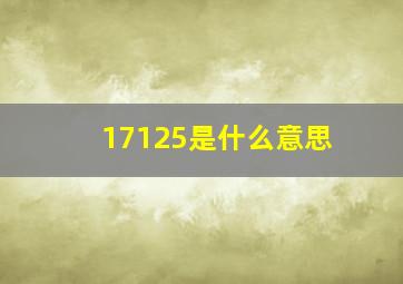 17125是什么意思