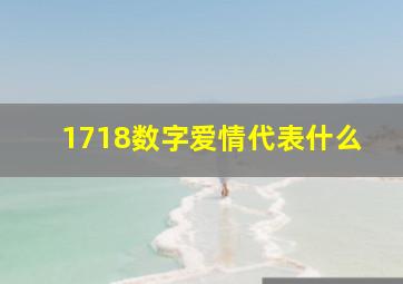 1718数字爱情代表什么