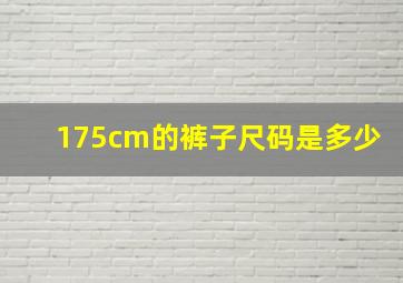 175cm的裤子尺码是多少