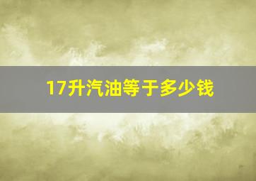 17升汽油等于多少钱