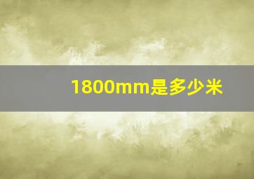 1800mm是多少米