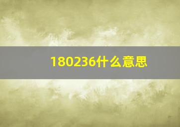 180236什么意思