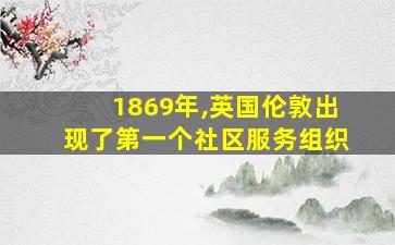 1869年,英国伦敦出现了第一个社区服务组织