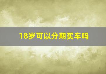 18岁可以分期买车吗