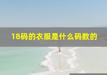 18码的衣服是什么码数的