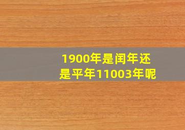 1900年是闰年还是平年11003年呢