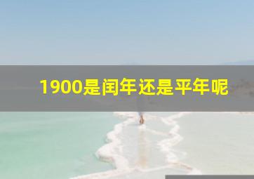 1900是闰年还是平年呢