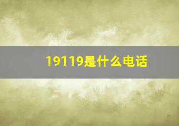 19119是什么电话