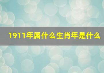 1911年属什么生肖年是什么