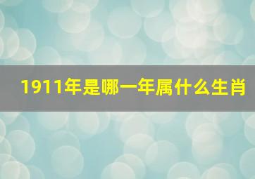 1911年是哪一年属什么生肖