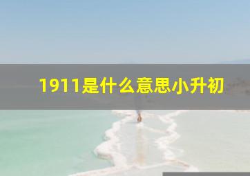 1911是什么意思小升初