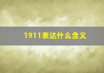 1911表达什么含义