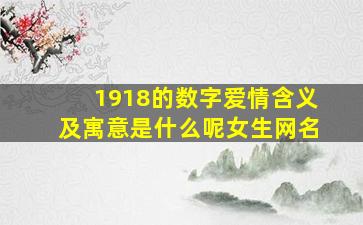 1918的数字爱情含义及寓意是什么呢女生网名